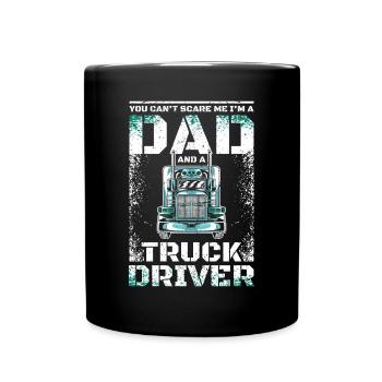 Dad and truck driver - Full Colour Mug - black - Front