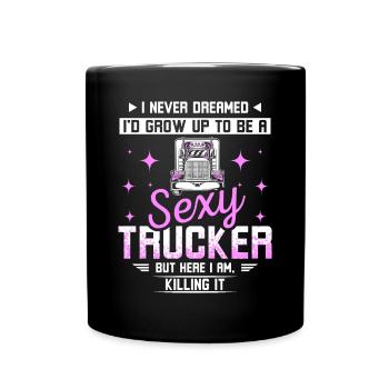 Sexy trucker - Tasse einfarbig - Schwarz - Vorne