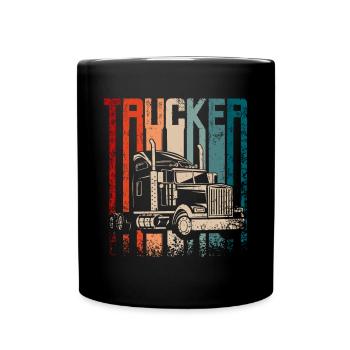 Retro Vintage Trucker - Tasse einfarbig - Schwarz - Vorne