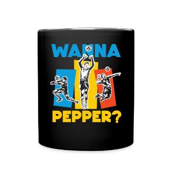 Volleyball Player Team Wanna - Tasse einfarbig - Schwarz - Vorne