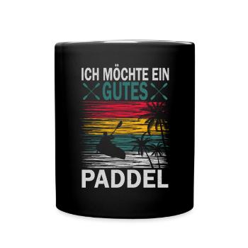 Kanu Kajak Ich möchte ein gutes Paddel - Tasse einfarbig - Schwarz - Vorne