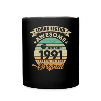 1991 Birthday Retro Orginal - Full Colour Mug - black - Front