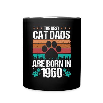Cat Dad Born in 1960 Birthday for Cat Father 1960 - Tasse einfarbig - Schwarz - Vorne