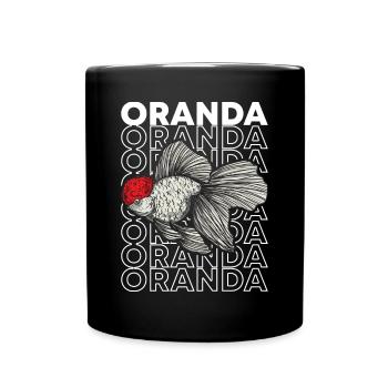 Oranda Goldfish 80's Style Fancy Goldfish Besitzer - Tasse einfarbig - Schwarz - Vorne