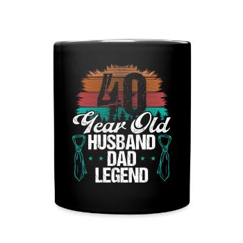 40 Year Old Husband Father Day 40 Birthday for Dad - Tasse einfarbig - Schwarz - Vorne