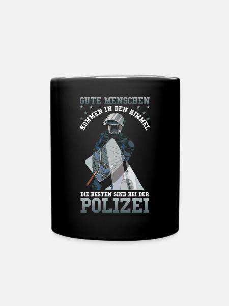 Polizei Die besten sind bei der Polizei - Tasse einfarbig - Schwarz