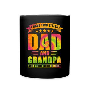 Papa und Opa Zwei Titel - Tasse einfarbig - Schwarz - Vorne