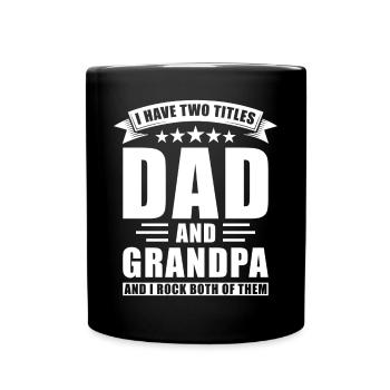 Papa und Opa Zwei Titel - Tasse einfarbig - Schwarz - Vorne