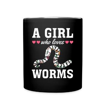 Nette Wurmliebhaber Mädchen Ich Ein Mädchen, das - Tasse einfarbig - Schwarz - Vorne