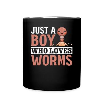 Worm Farmer Boy Compost Worms Je ne suis qu’un - Mug uni - noir - Devant