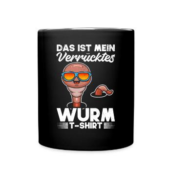 Das Ist Mein Verrücktes Wurm T-Shirt Wurm - Tasse einfarbig - Schwarz - Vorne