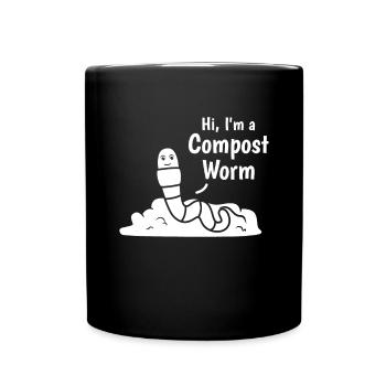 Worm Farming Kompost Wurmliebhaber Ich Hallo ich - Tasse einfarbig - Schwarz - Vorne