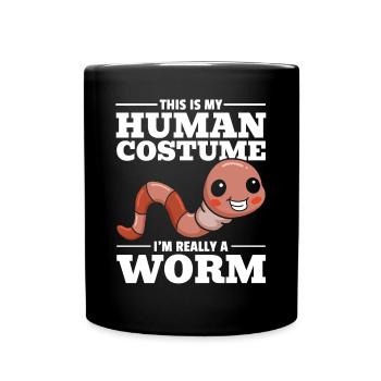 Das ist mein menschliches Kostüm Ich bin wirklich - Tasse einfarbig - Schwarz - Vorne