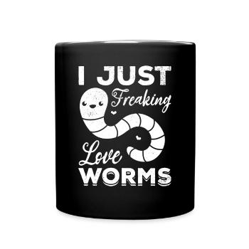 Beau ver Je n’aime que les foutus vers - Mug uni - noir - Devant