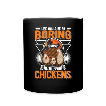 Chickens Gift Farmer Chicken Chicken Coop - Full Colour Mug - black - Front