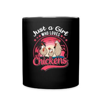 Chickens Girl Chicken Chicken Coop - Full Colour Mug - black - Front