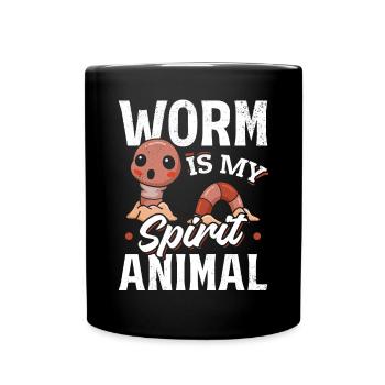 Wurm ist mein Geist Animal Wurmliebhaber Wurm - Tasse einfarbig - Schwarz - Vorne