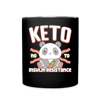 Keto Panda - Tasse einfarbig - Schwarz - Vorne