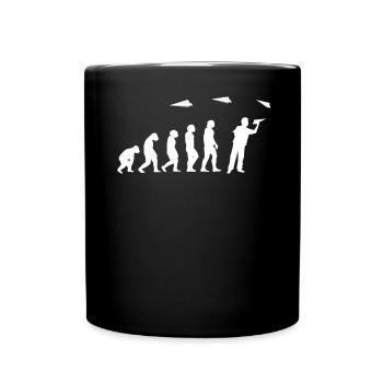 Papier-Flugzeug Piloten Mathe-Lehrer Evolution - Tasse einfarbig - Schwarz - Vorne