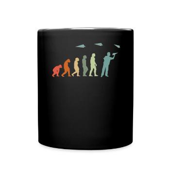 Papier-Flugzeug Piloten Mathe-Lehrer Evolution - Tasse einfarbig - Schwarz - Vorne