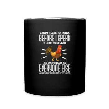 Huhn Bauernhof Geflügel Hahn Hühner Geschenk - Tasse einfarbig - Schwarz - Vorne