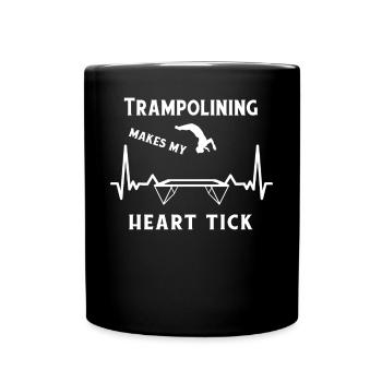 Trampolin Fitness Kunstturner Workout Herzschlag - Tasse einfarbig - Schwarz - Vorne