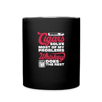 Cigare Whisky Fumer Fumer Cigare Cadeau - Mug uni - noir - Devant