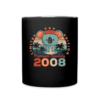 Year of birth 2008 Birthday Koala Koala Bear - Full Colour Mug - black - Front