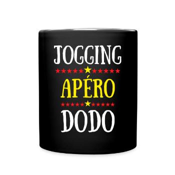 jogging apéro dodo - Mug uni - noir - Devant