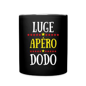 luge apéro dodo - Mug uni - noir - Devant
