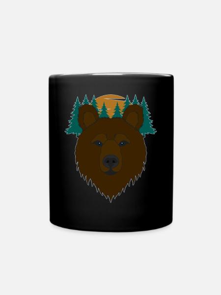 Bärenmotiv - Tasse einfarbig - Schwarz