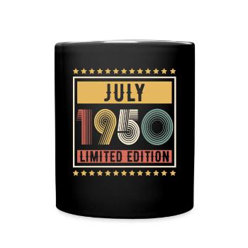 Vintage July 1950 Limited Edition Birthday - Full Colour Mug - black - Front