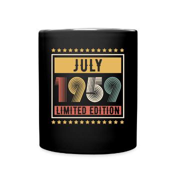 Vintage July 1959 Limited Edition Birthday - Full Colour Mug - black - Front