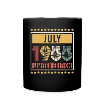 Vintage July 1955 Limited Edition Birthday - Full Colour Mug - black - Front