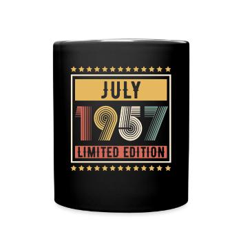 Vintage July 1957 Limited Edition Birthday - Full Colour Mug - black - Front