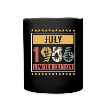 Vintage July 1956 Limited Edition Birthday - Full Colour Mug - black - Front