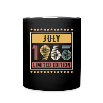 Vintage July 1963 Limited Edition Birthday - Full Colour Mug - black - Front