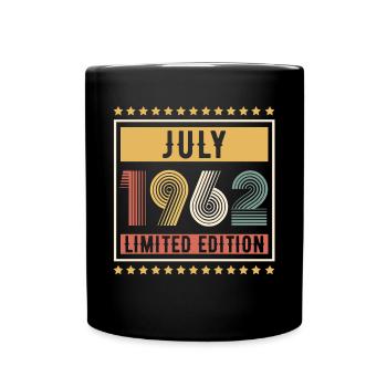 Vintage July 1962 Limited Edition Birthday - Full Colour Mug - black - Front