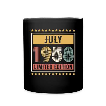 Vintage July 1958 Limited Edition Birthday - Full Colour Mug - black - Front