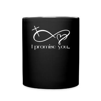 Ich verspreche dir endlose Liebe Symbol Kreuz - Tasse einfarbig - Schwarz - Vorne