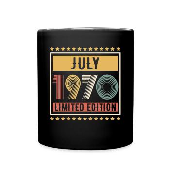 Vintage July 1970 Limited Edition Birthday - Full Colour Mug - black - Front