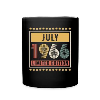 Vintage July 1966 Limited Edition Birthday - Full Colour Mug - black - Front