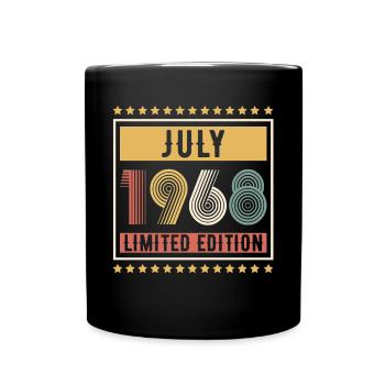 Vintage July 1968 Limited Edition Birthday - Full Colour Mug - black - Front