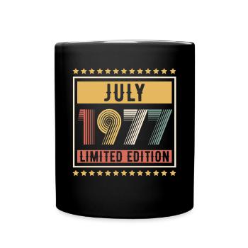 Vintage July 1977 Limited Edition Birthday - Full Colour Mug - black - Front