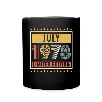 Vintage July 1978 Limited Edition Birthday - Full Colour Mug - black - Front