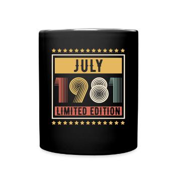 Vintage July 1981 Limited Edition Birthday - Full Colour Mug - black - Front