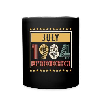 Vintage July 1984 Limited Edition Birthday - Full Colour Mug - black - Front