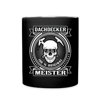 Dachdecker Meister Geschenk Retro - Tasse einfarbig - Schwarz - Vorne
