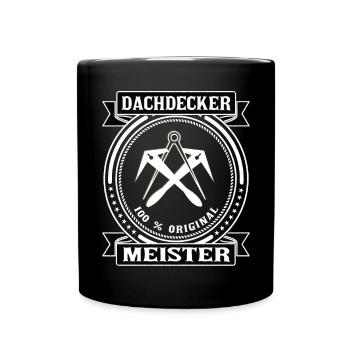 Dachdecker Meister Geschenk Retro - Tasse einfarbig - Schwarz - Vorne