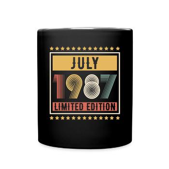 Vintage July 1987 Limited Edition Birthday - Full Colour Mug - black - Front